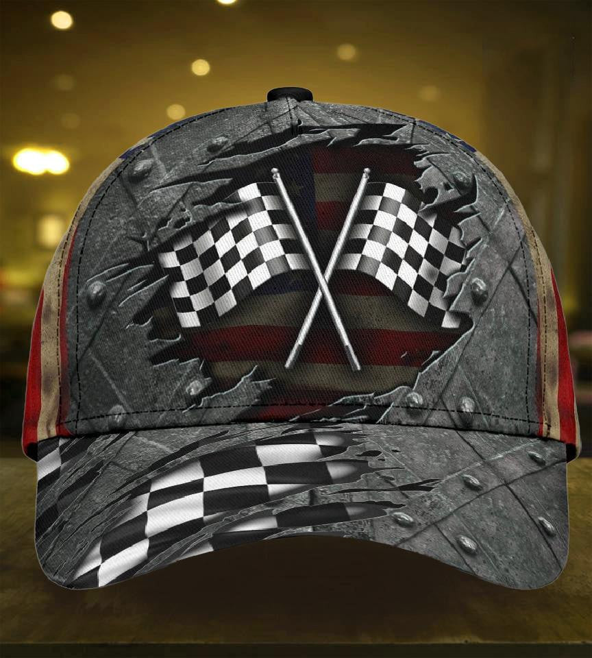 Adeenyc Racing Crack Pattern All Over Print Classic Cap Trucker Hats Custom Hats Gifts For Men & Women