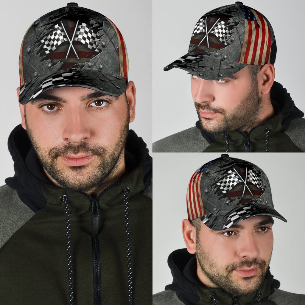 Adeenyc Racing Crack Pattern All Over Print Classic Cap Trucker Hats Custom Hats Gifts For Men & Women