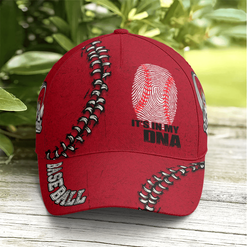 Adeenyc Red Cap It Is In My DNA For Baseball Lovers Trucker Hats Custom Hats Gifts For Men & Women