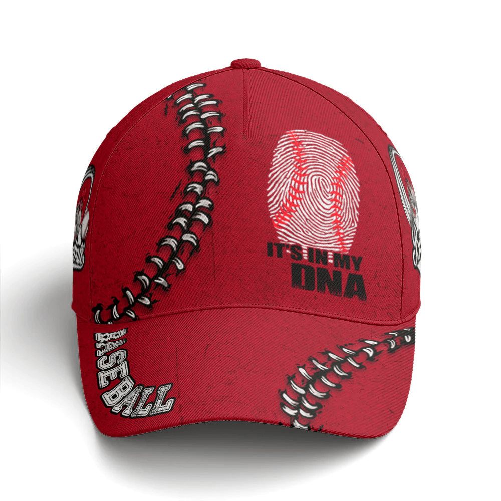 Adeenyc Red Cap It Is In My DNA For Baseball Lovers Trucker Hats Custom Hats Gifts For Men & Women