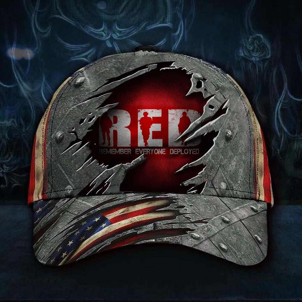 Adeenyc Remember Everyone Deployed Hat 3D Retro Vintage Hat Cap2 Classic Cap Trucker Hats Custom Hats Gifts For Men & Women
