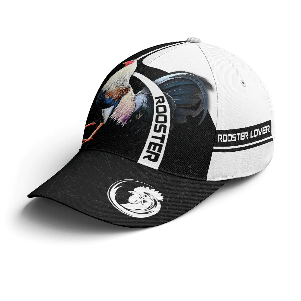 Adeenyc Rooster Black And White Cool Baseball Cap Trucker Hats Custom Hats Gifts For Men & Women