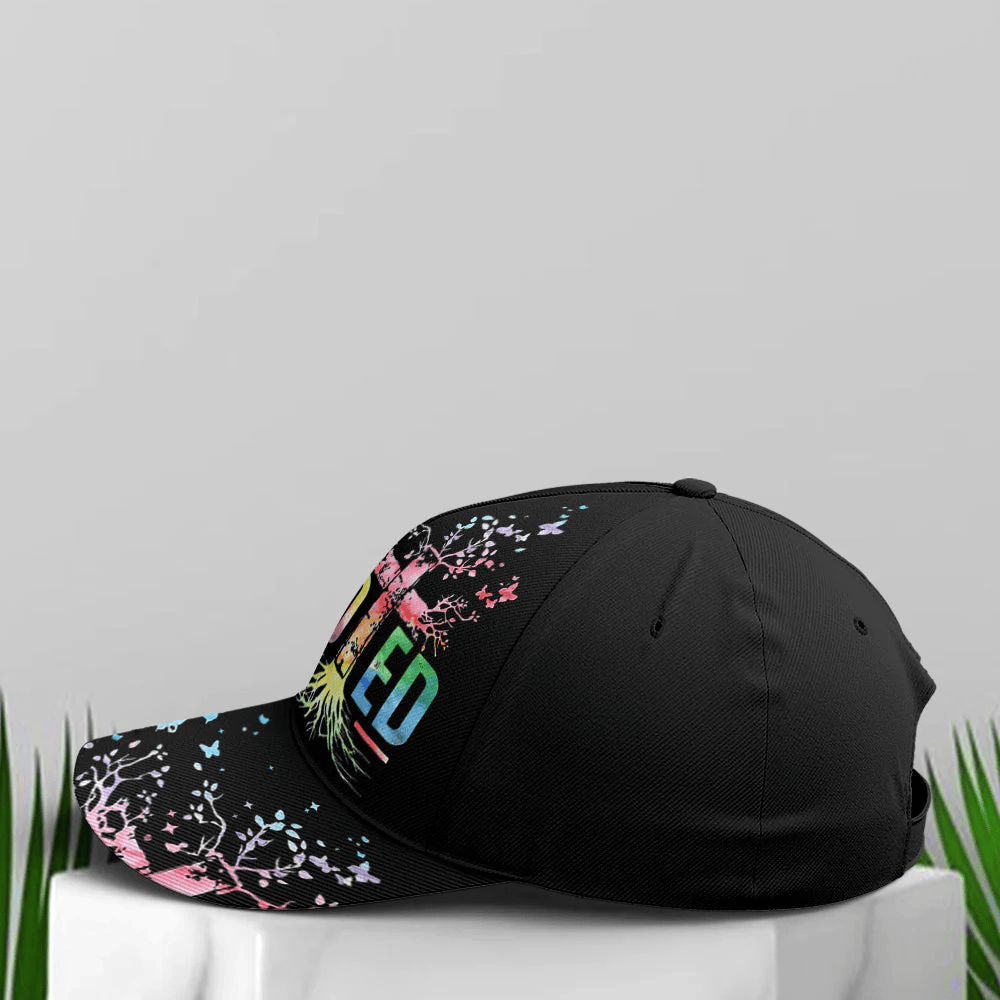 Adeenyc Rooted In Christ Black Baseball Cap All Over Print Trucker Hats Custom Hats Gifts For Men & Women