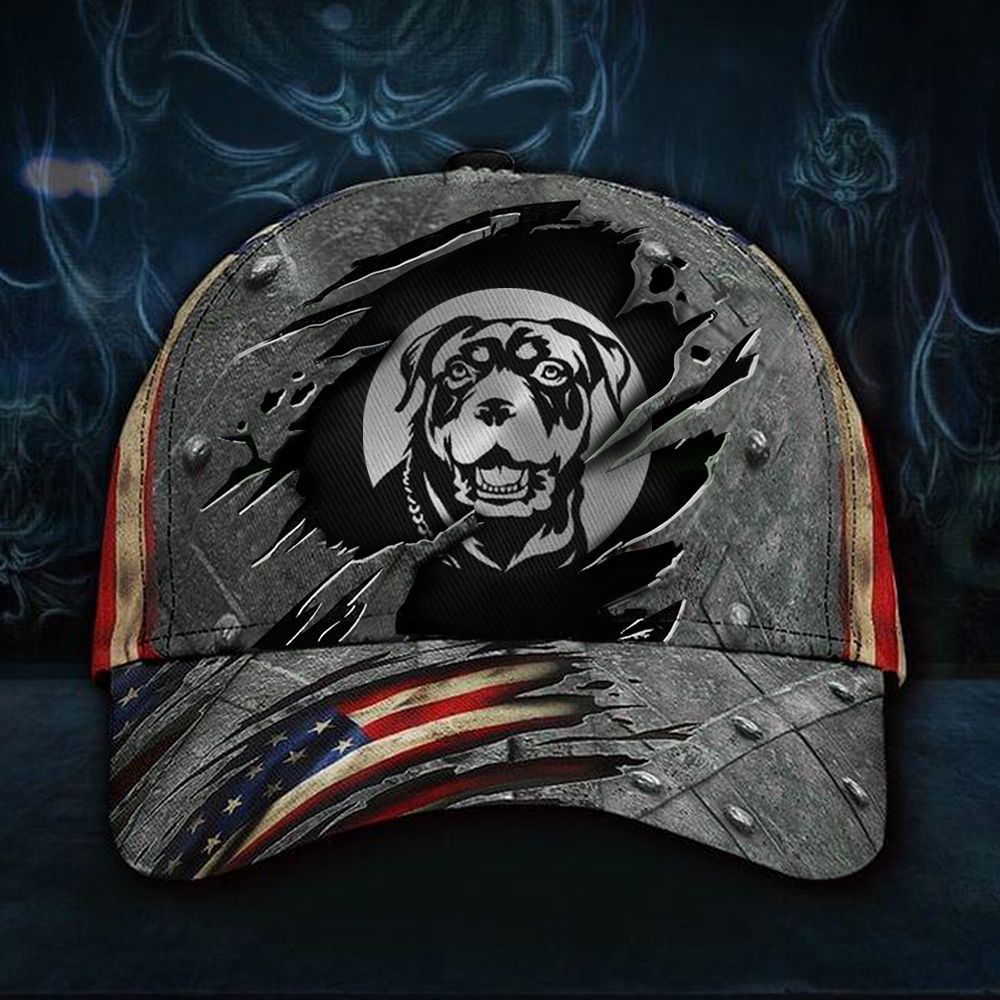 Adeenyc Rottweiler Hat American Flag Print Trucker Hat For Dad Gifts For Dog Lover Trucker Hats Custom Hats Gifts For Men & Women