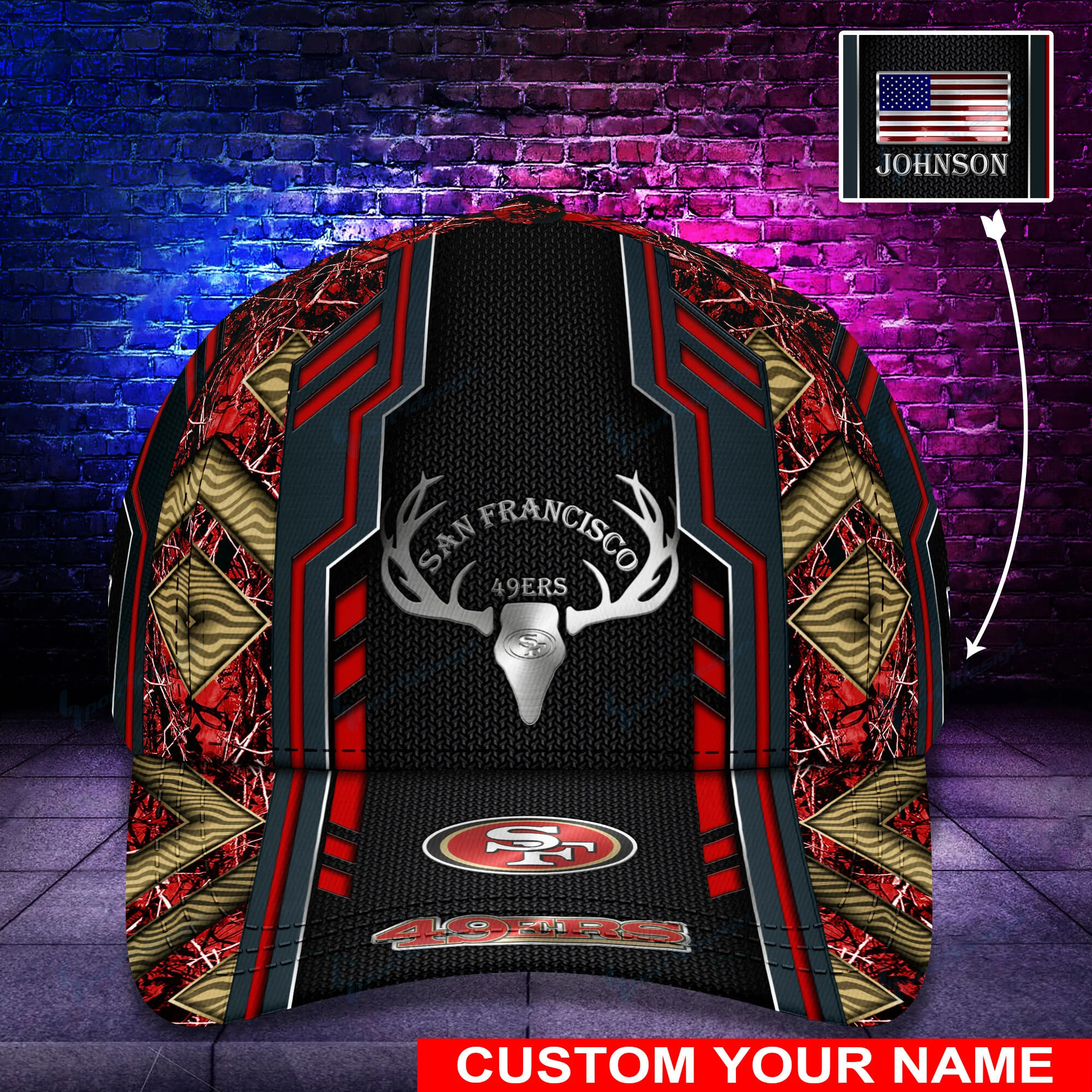Adeenyc San Francisco 49ers NFL Personalized Hats Baseball Caps Classic Caps for men, women