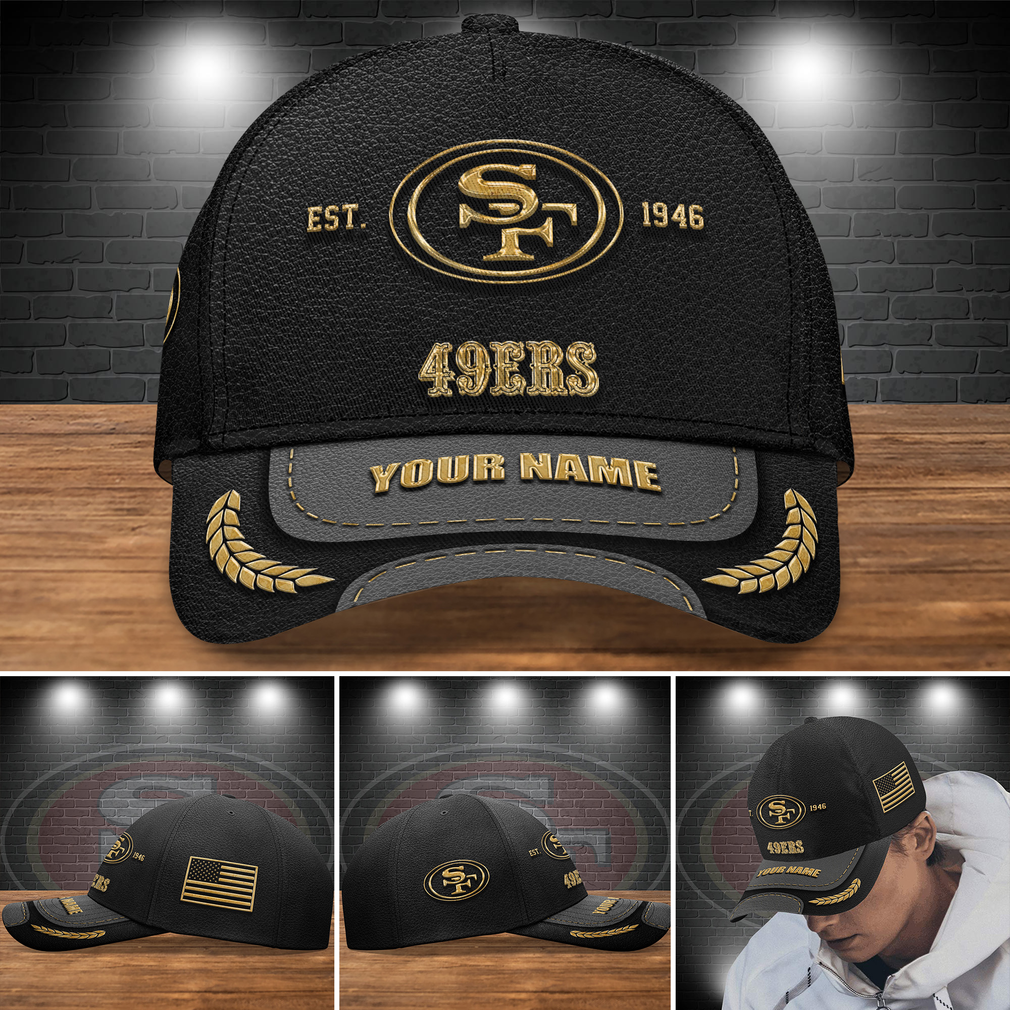 Adeenyc San Francisco 49ers NFL Personalized Hats Baseball Caps Classic Caps for men, women