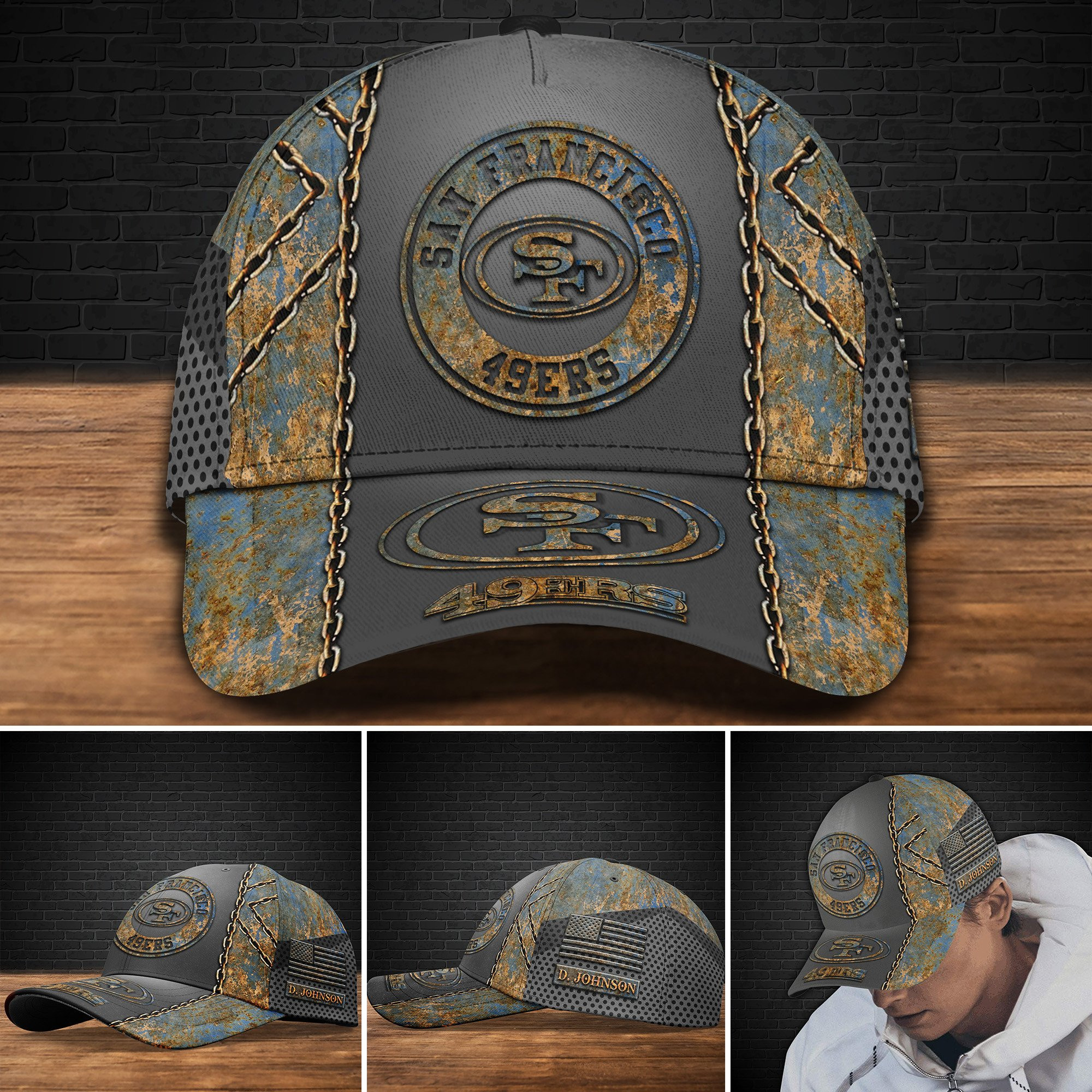 Adeenyc San Francisco 49ers NFL Personalized Hats Baseball Caps Classic Caps for men, women