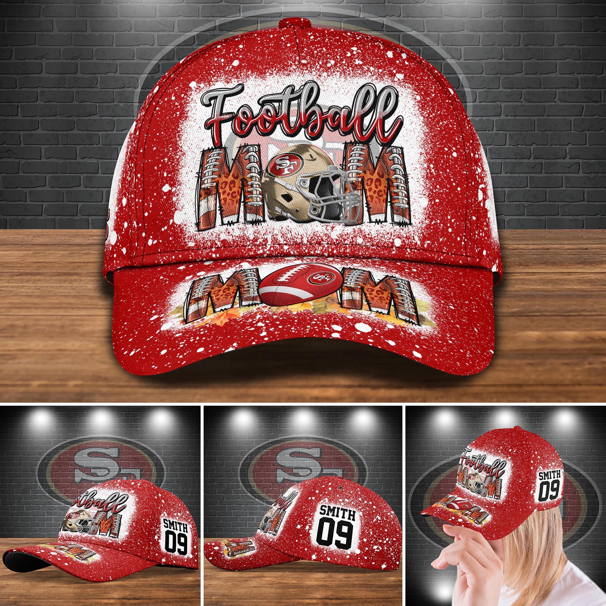 Adeenyc San Francisco 49ers NFL Personalized Hats Baseball Caps Classic Caps for men, women