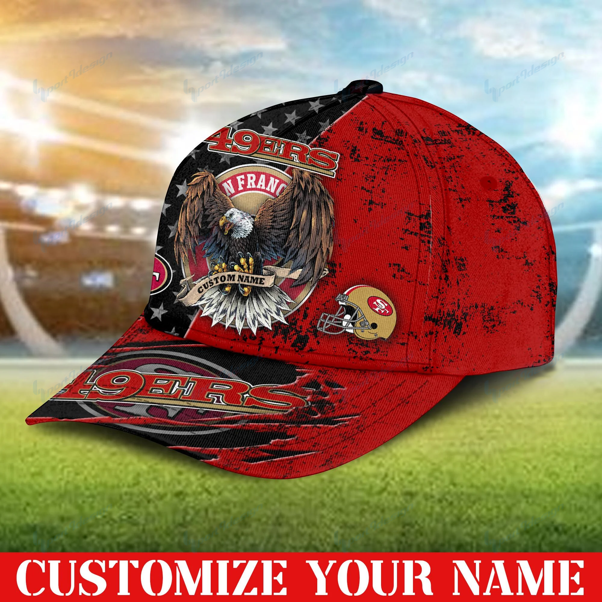 Adeenyc San Francisco 49ers NFL Personalized Hats Baseball Caps Classic Caps for men, women