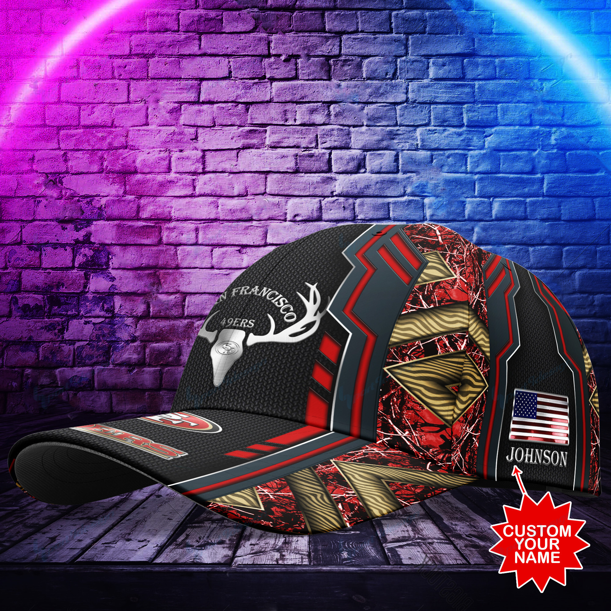 Adeenyc San Francisco 49ers NFL Personalized Hats Baseball Caps Classic Caps for men, women