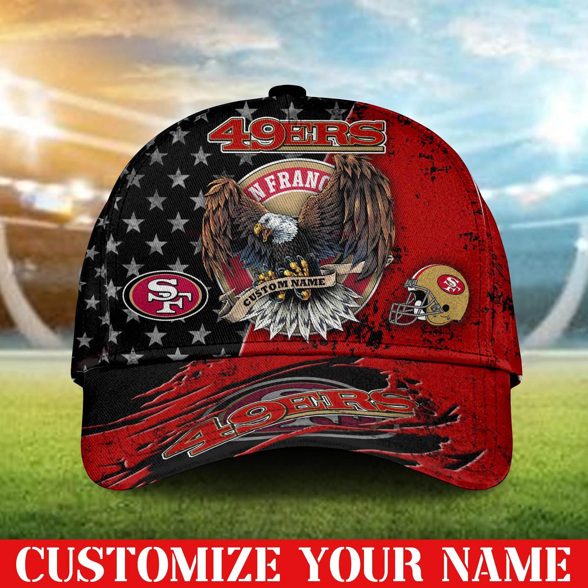 Adeenyc San Francisco 49ers NFL Personalized Hats Baseball Caps Classic Caps for men, women