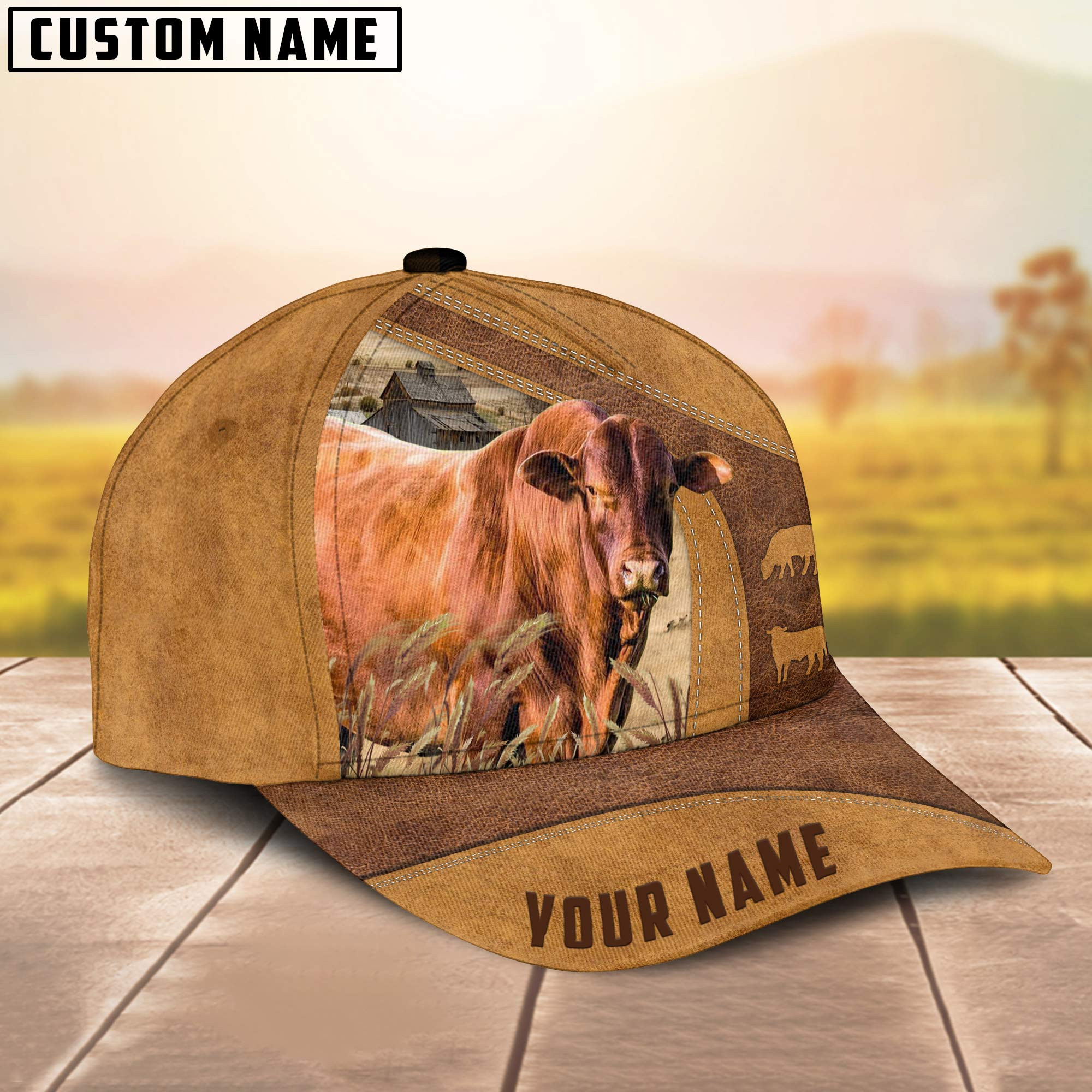 Adeenyc Santa Gertrudis Custom Name Cap, Cattle Hat, Farm Baseball Hat, Cap Hat For Farmer Farm Lover Trucker Hats Custom Hats Gifts For Men & Women