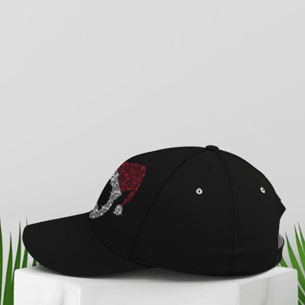 Adeenyc Santa Hippie Classic Black Baseball Cap All Over Print Trucker Hats Custom Hats Gifts For Men & Women