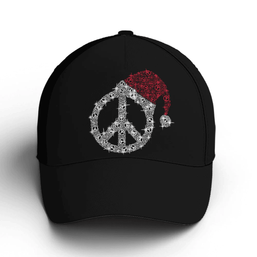 Adeenyc Santa Hippie Classic Black Baseball Cap All Over Print Trucker Hats Custom Hats Gifts For Men & Women