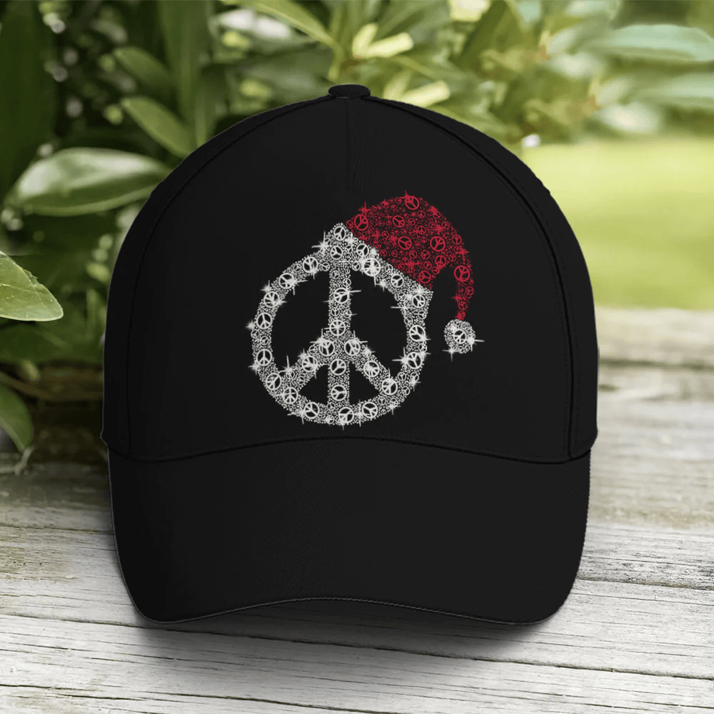 Adeenyc Santa Hippie Classic Black Baseball Cap All Over Print Trucker Hats Custom Hats Gifts For Men & Women