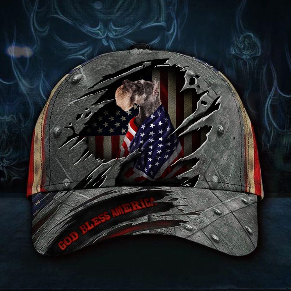 Adeenyc Schnauzer Patriot God Bless America Cap USA Flag Hat Independence Day Dad Gift Ideas Trucker Hats Custom Hats Gifts For Men & Women