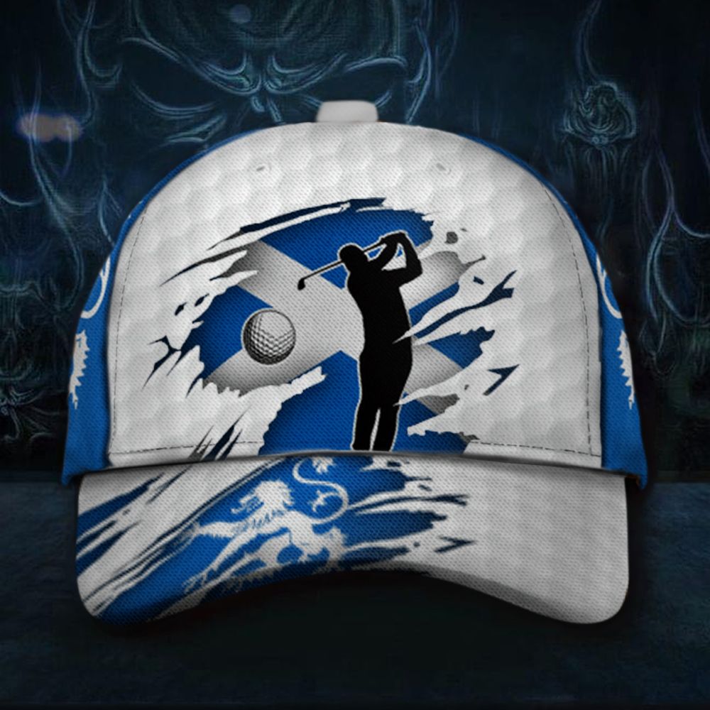 Adeenyc Scotland Flag Golfer Cap Cool Golf Hats For Men Patriotic Gifts Trucker Hats Custom Hats Gifts For Men & Women