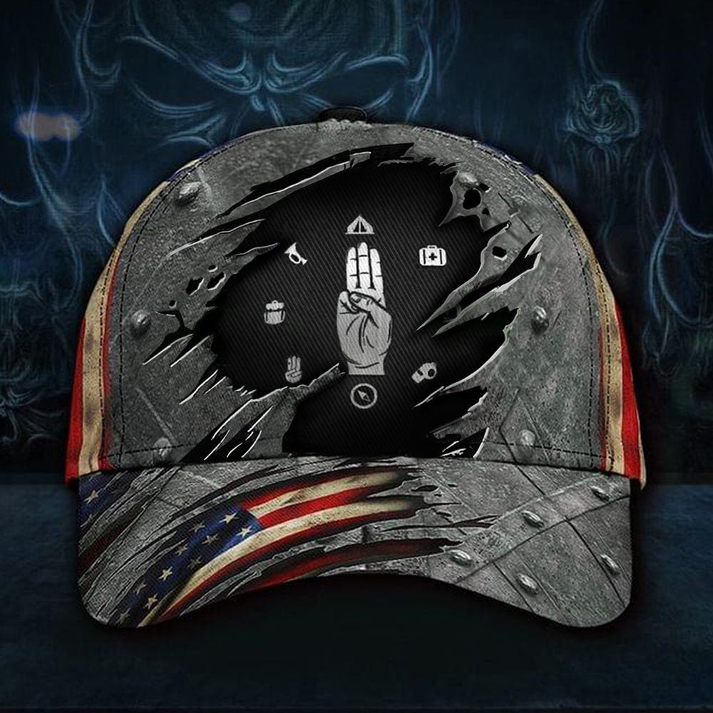Adeenyc Scout Hand Signal American Flag Classic Cap Vintage BSA Honor Boy Scouts Gift Ideas Trucker Hats Custom Hats Gifts For Men & Women