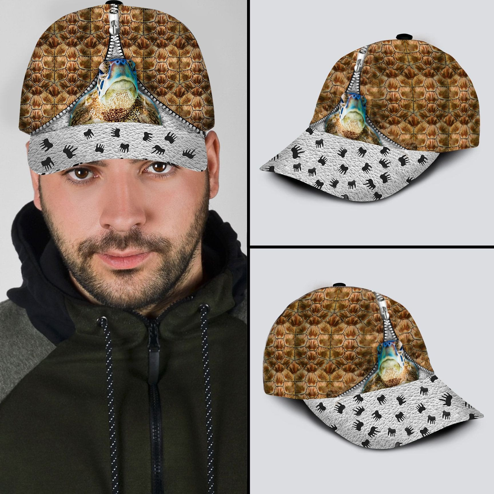 Adeenyc Sea Turtle 3D Unisex Hat Unique Graphic Unique Turtle Merchandise Fathers Day Gift For Uncle Classic Cap Trucker Hats Custom Hats Gifts For Men & Women