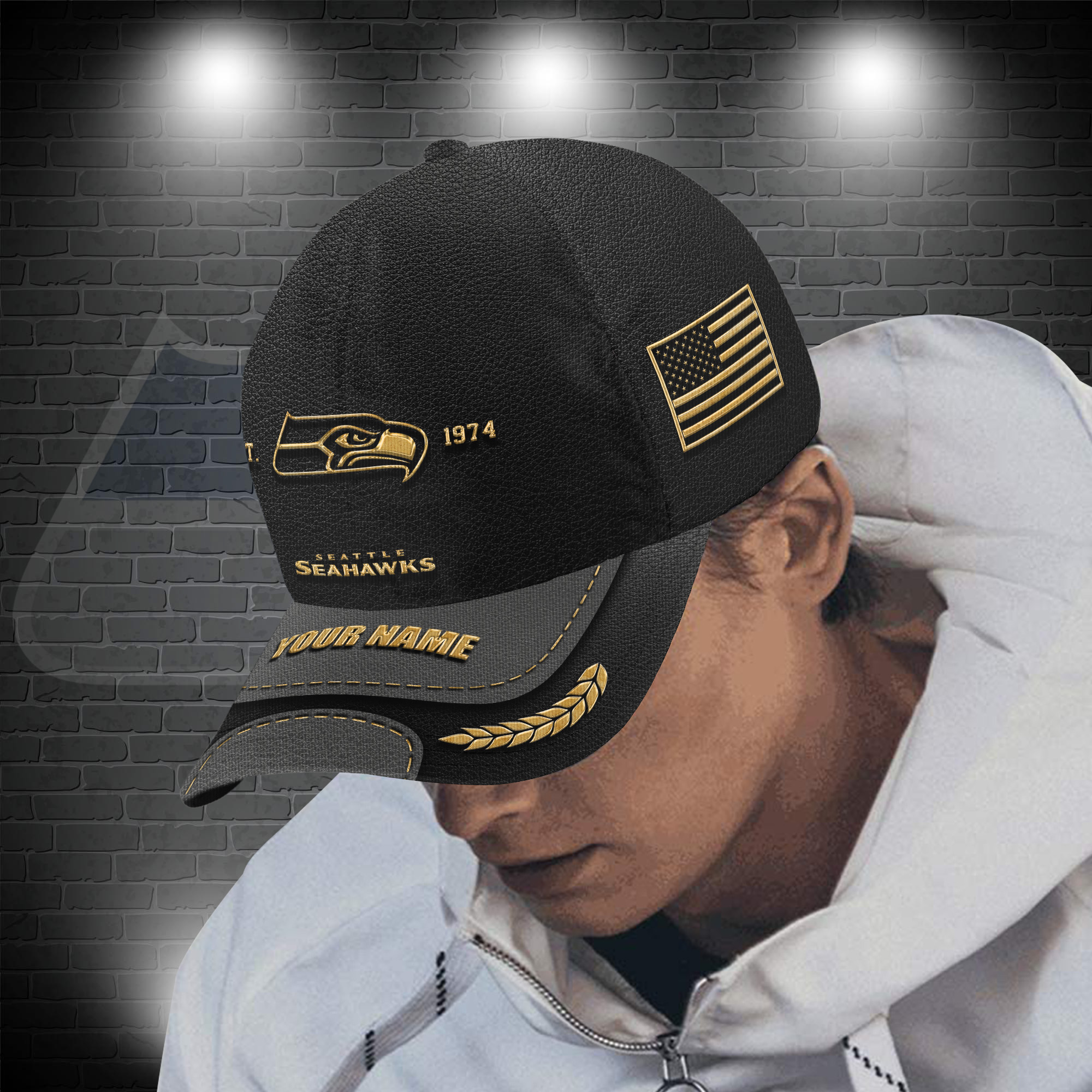 Adeenyc Seattle Seahawks NFL Personalized Hats Baseball Caps Classic Caps for men, women