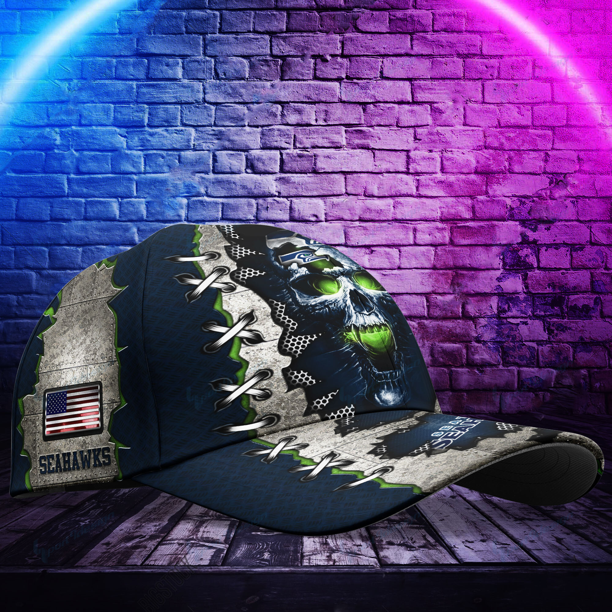 Adeenyc Seattle Seahawks NFL Personalized Hats Baseball Caps Classic Caps for men, women