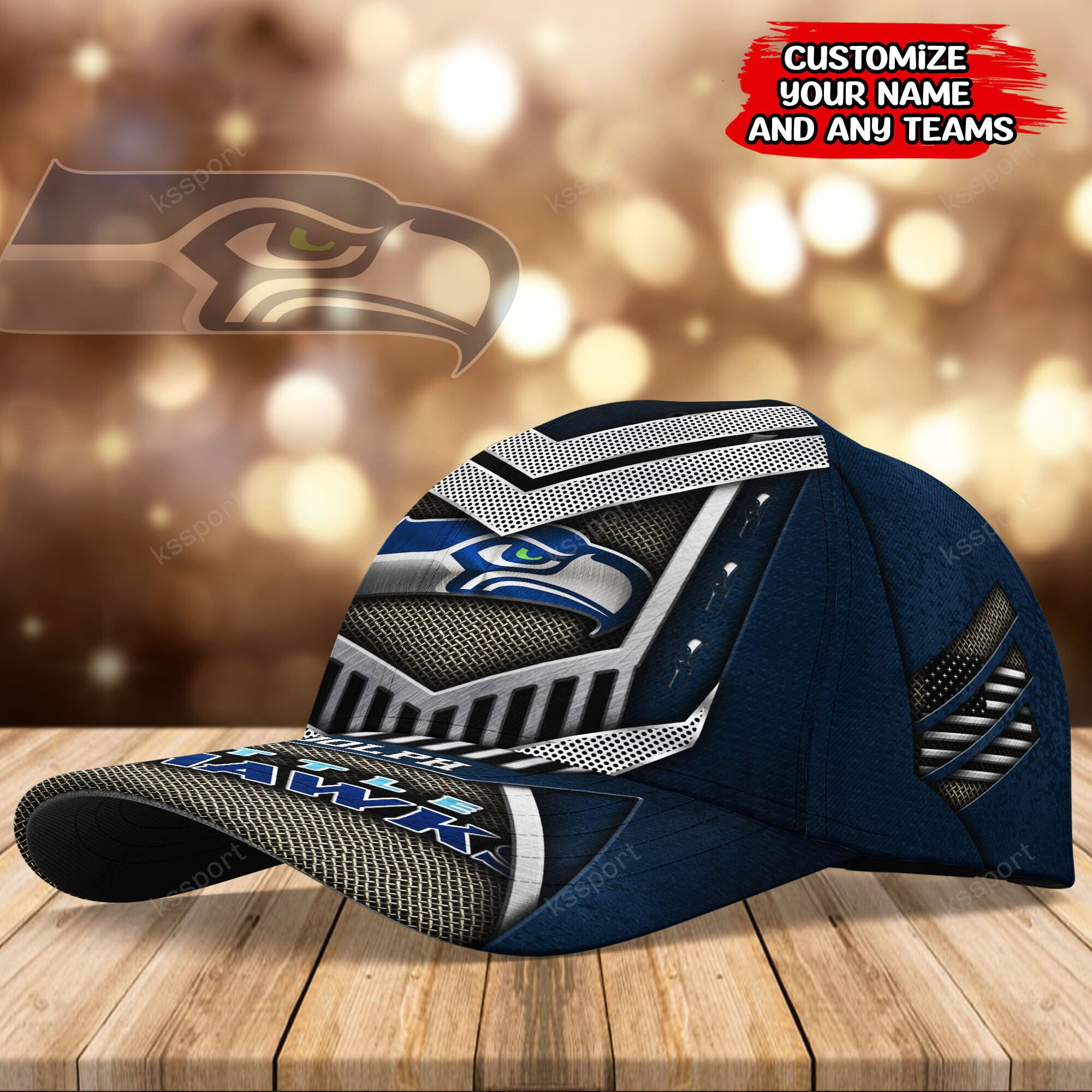 Adeenyc Seattle Seahawks NFL Personalized Hats Baseball Caps Classic Caps for men, women