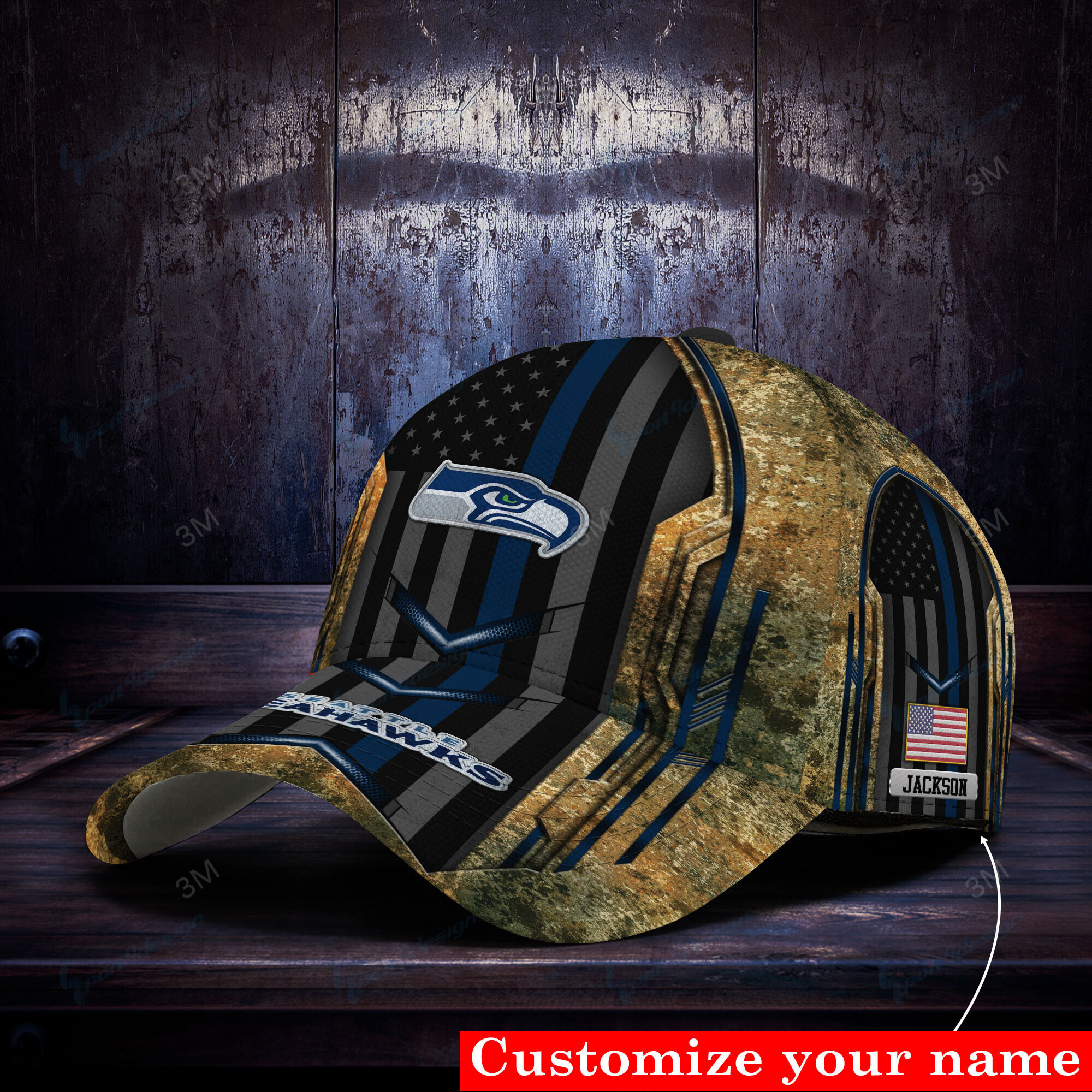 Adeenyc Seattle Seahawks NFL Personalized Hats Baseball Caps Classic Caps for men, women