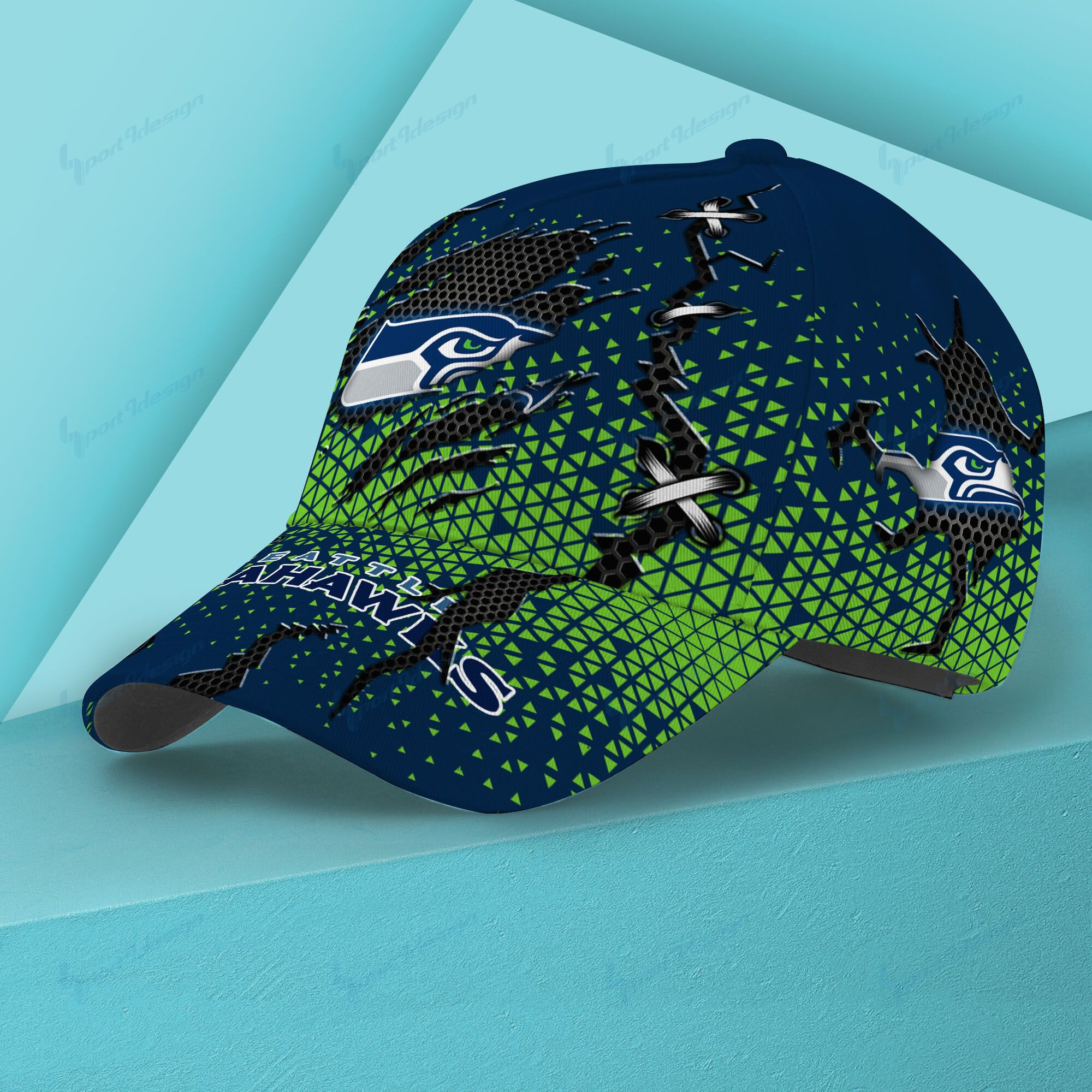 Adeenyc Seattle Seahawks NFL Personalized Hats Baseball Caps Classic Caps for men, women