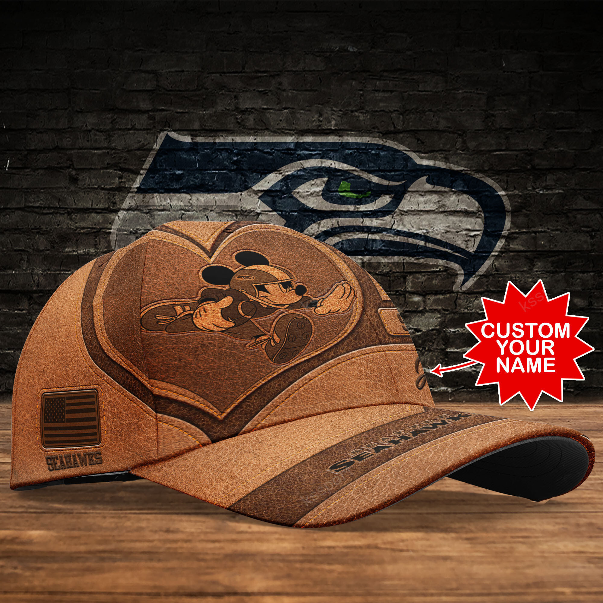 Adeenyc Seattle Seahawks NFL Personalized Hats Baseball Caps Classic Caps for men, women