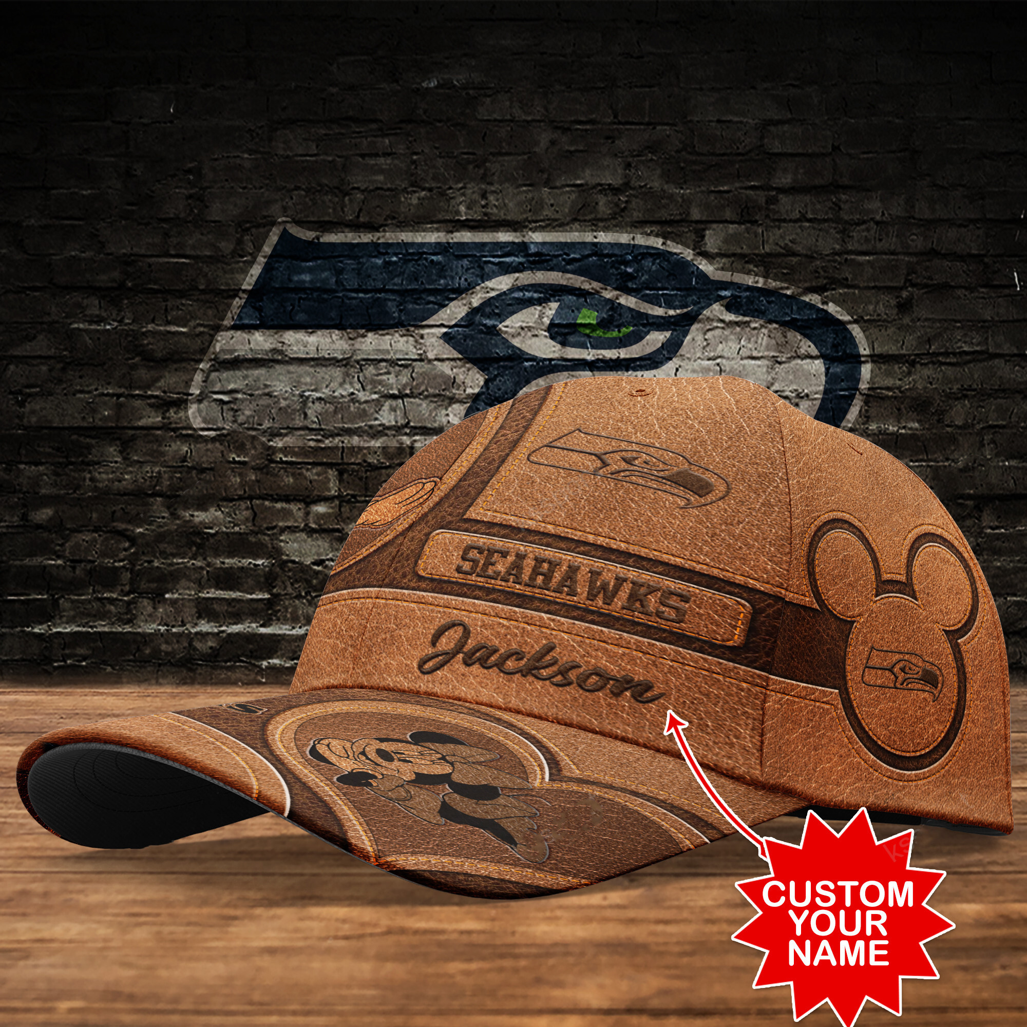 Adeenyc Seattle Seahawks NFL Personalized Hats Baseball Caps Classic Caps for men, women