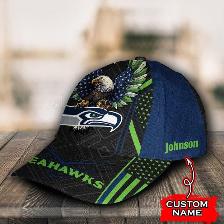 Adeenyc Seattle Seahawks NFL Personalized Hats Baseball Caps Classic Caps for men, women