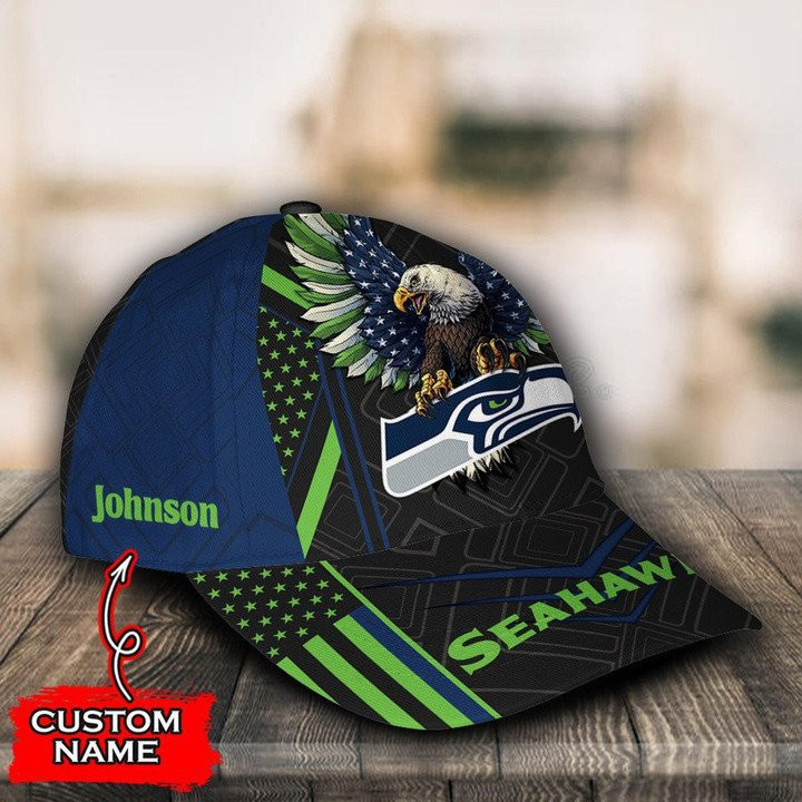Adeenyc Seattle Seahawks NFL Personalized Hats Baseball Caps Classic Caps for men, women