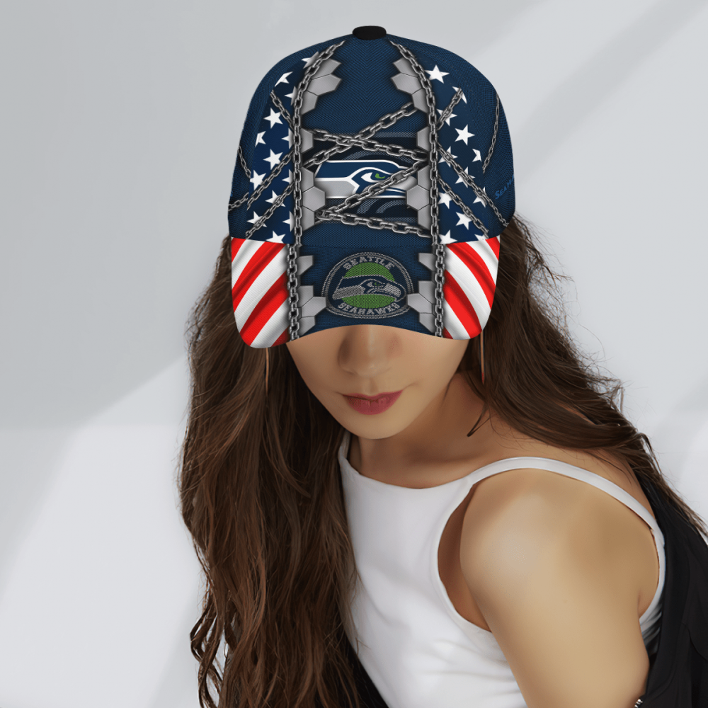 Adeenyc Seattle Seahawks NFL Personalized Hats Baseball Caps Classic Caps for men, women