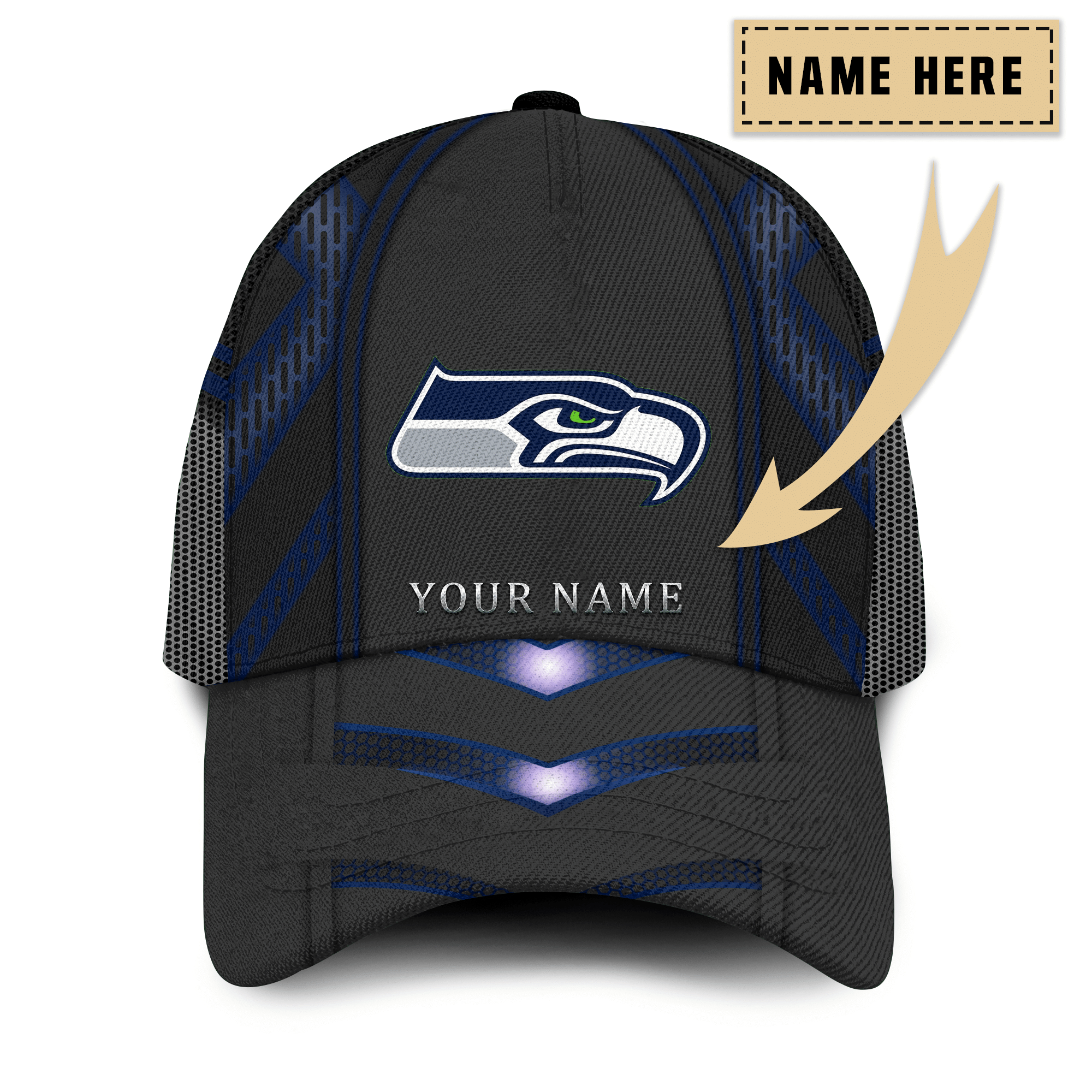 Adeenyc Seattle Seahawks NFL Personalized Hats Baseball Caps Classic Caps for men, women