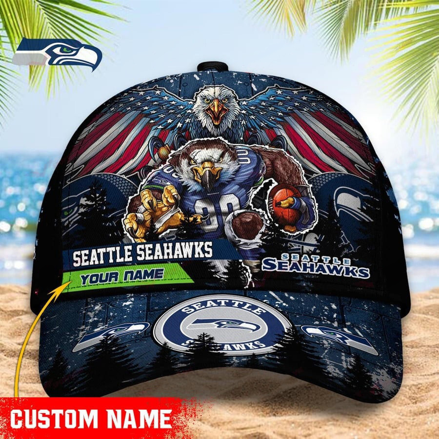 Adeenyc Seattle Seahawks NFL Personalized Hats Baseball Caps Classic Caps for men, women