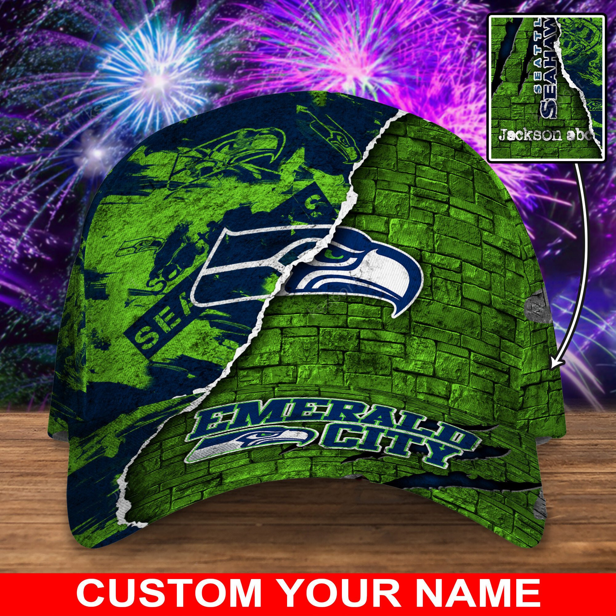 Adeenyc Seattle Seahawks NFL Personalized Hats Baseball Caps Classic Caps for men, women