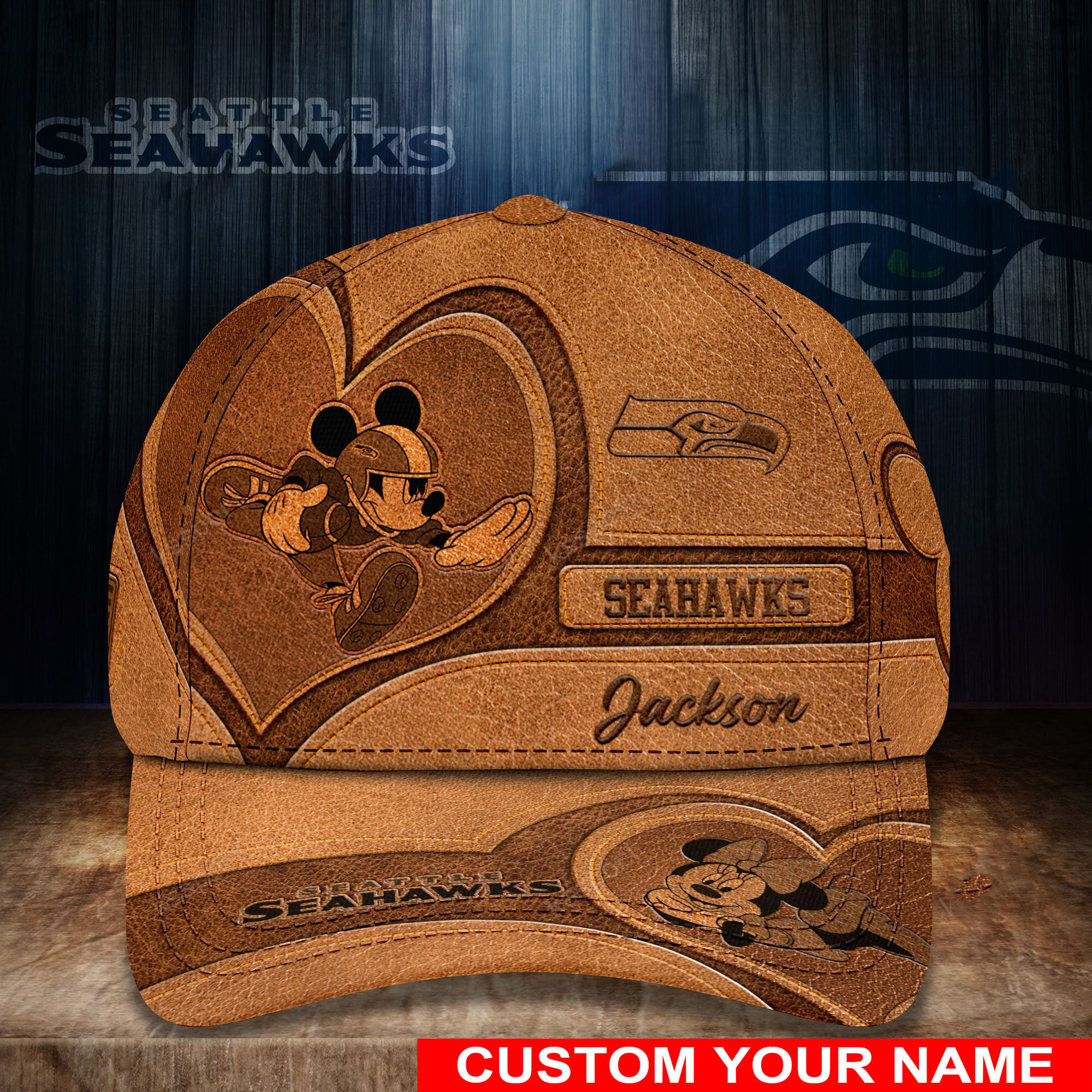 Adeenyc Seattle Seahawks NFL Personalized Hats Baseball Caps Classic Caps for men, women
