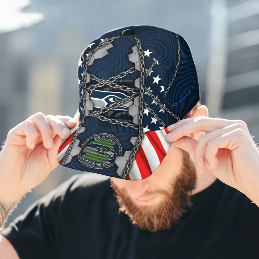Adeenyc Seattle Seahawks NFL Personalized Hats Baseball Caps Classic Caps for men, women