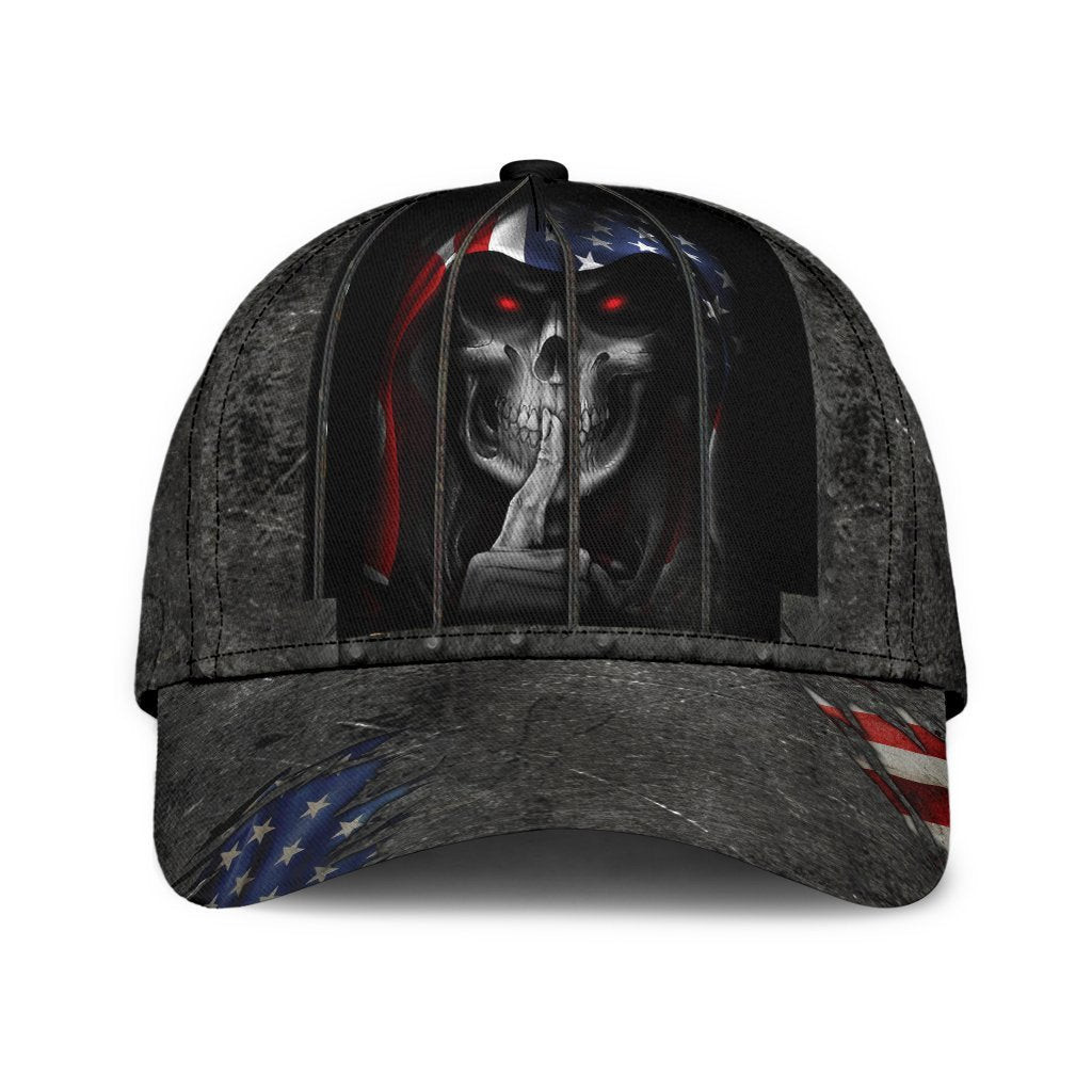 Adeenyc Shhh Silent Skull Classic Cap Trucker Hats Custom Hats Gifts For Men & Women