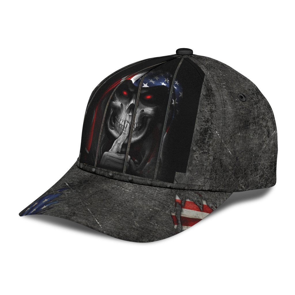 Adeenyc Shhh Silent Skull Classic Cap Trucker Hats Custom Hats Gifts For Men & Women