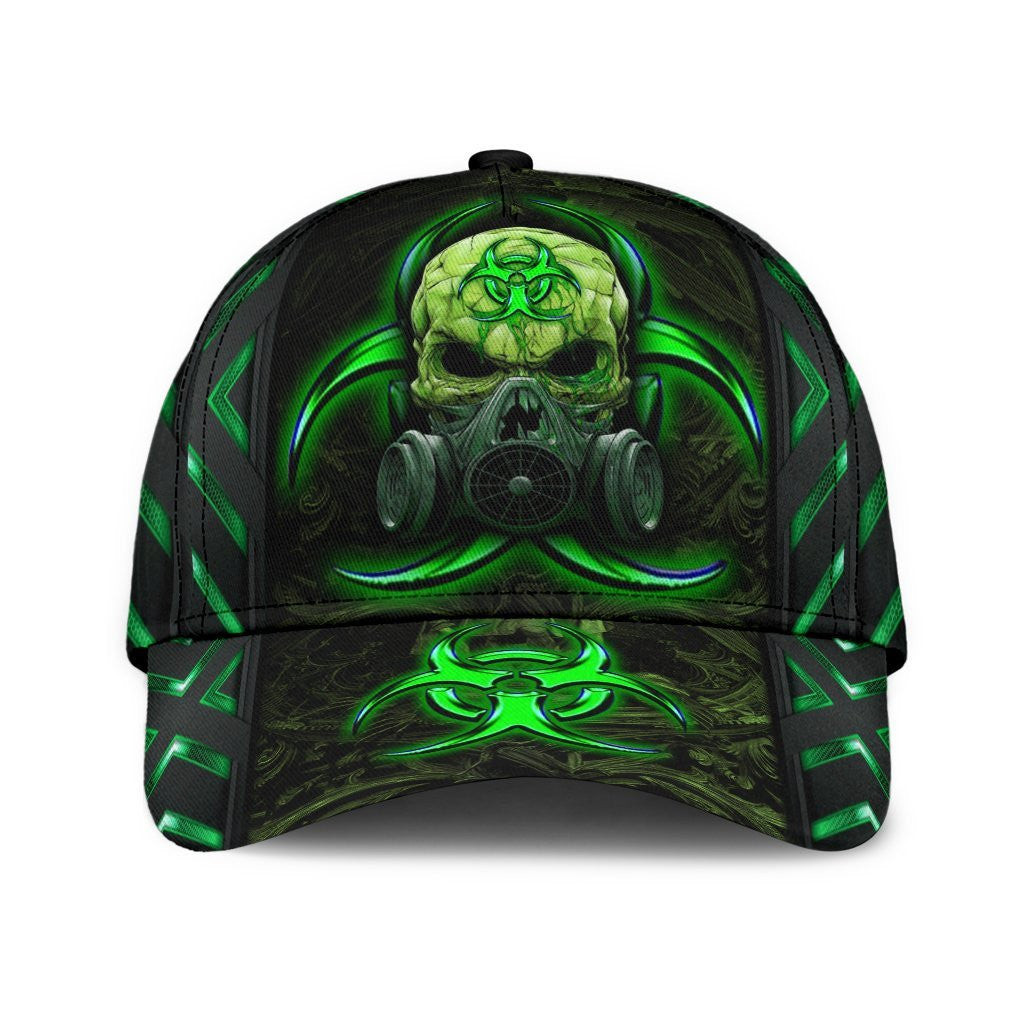 Adeenyc Skull Biohazard Mask Green Classic Cap Trucker Hats Custom Hats Gifts For Men & Women