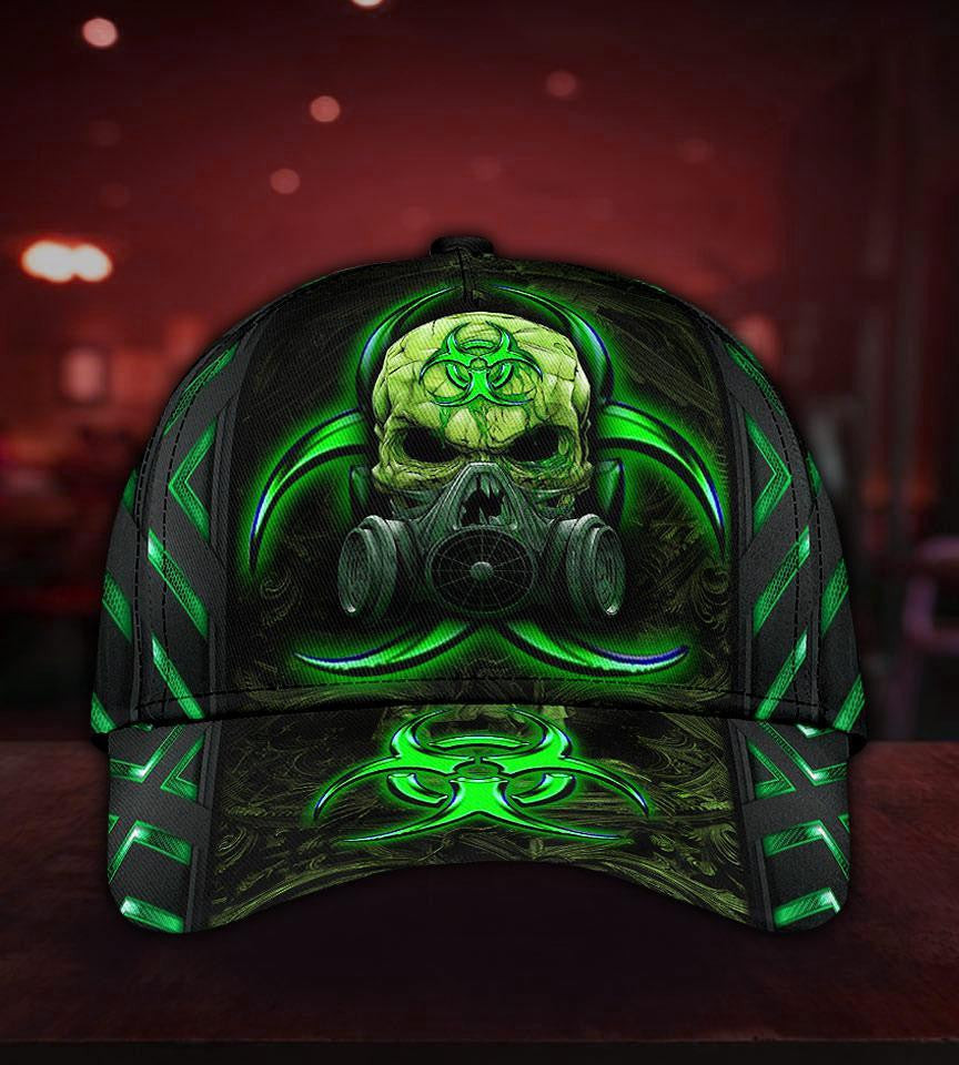 Adeenyc Skull Biohazard Mask Green Classic Cap Trucker Hats Custom Hats Gifts For Men & Women