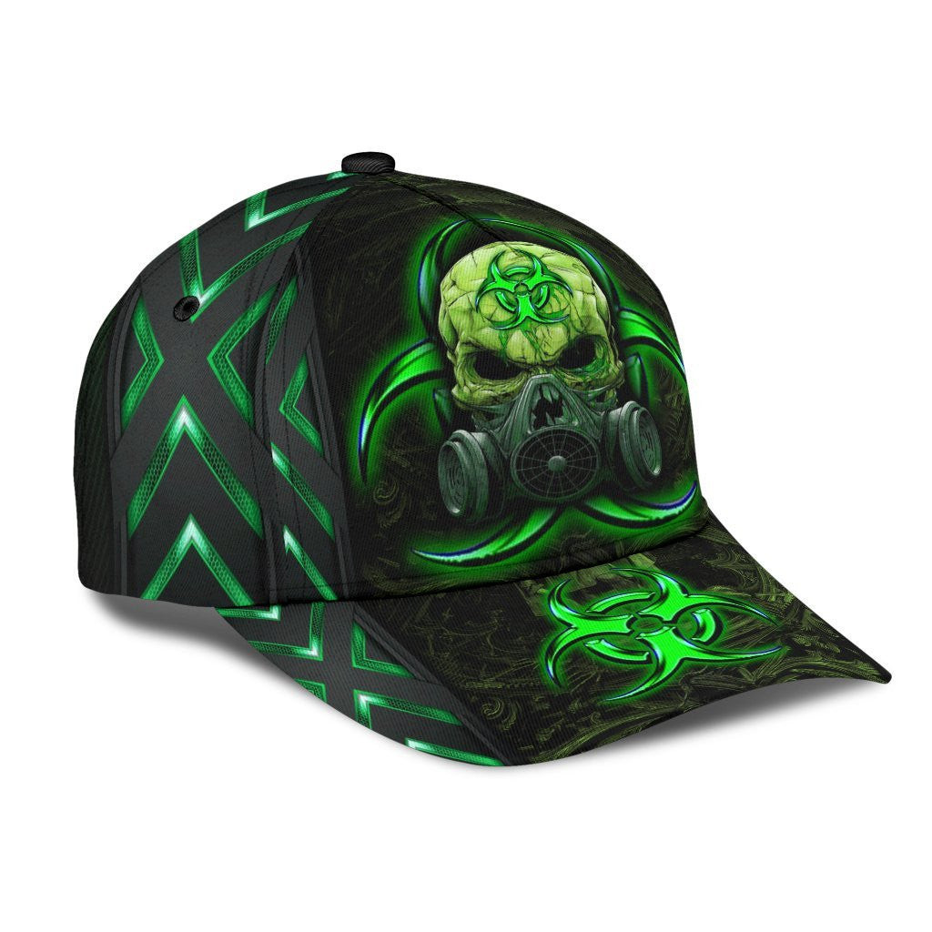 Adeenyc Skull Biohazard Mask Green Classic Cap Trucker Hats Custom Hats Gifts For Men & Women