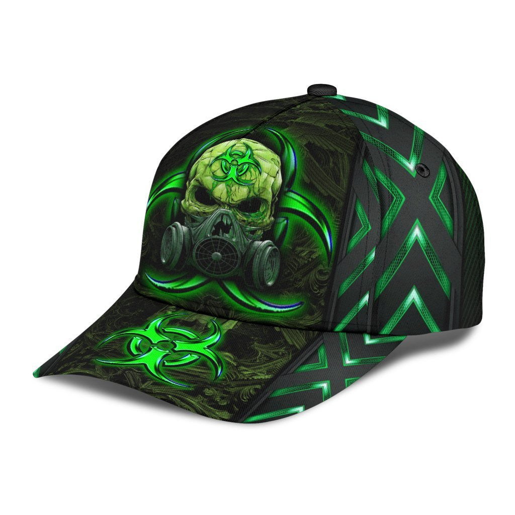 Adeenyc Skull Biohazard Mask Green Classic Cap Trucker Hats Custom Hats Gifts For Men & Women