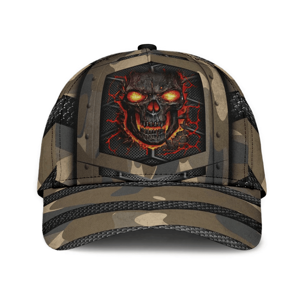 Adeenyc Skull Cap Camo Pattern For Him, Men Skull Cap, Baseball Cap Hat With Skull Trucker Hats Custom Hats Gifts For Men & Women