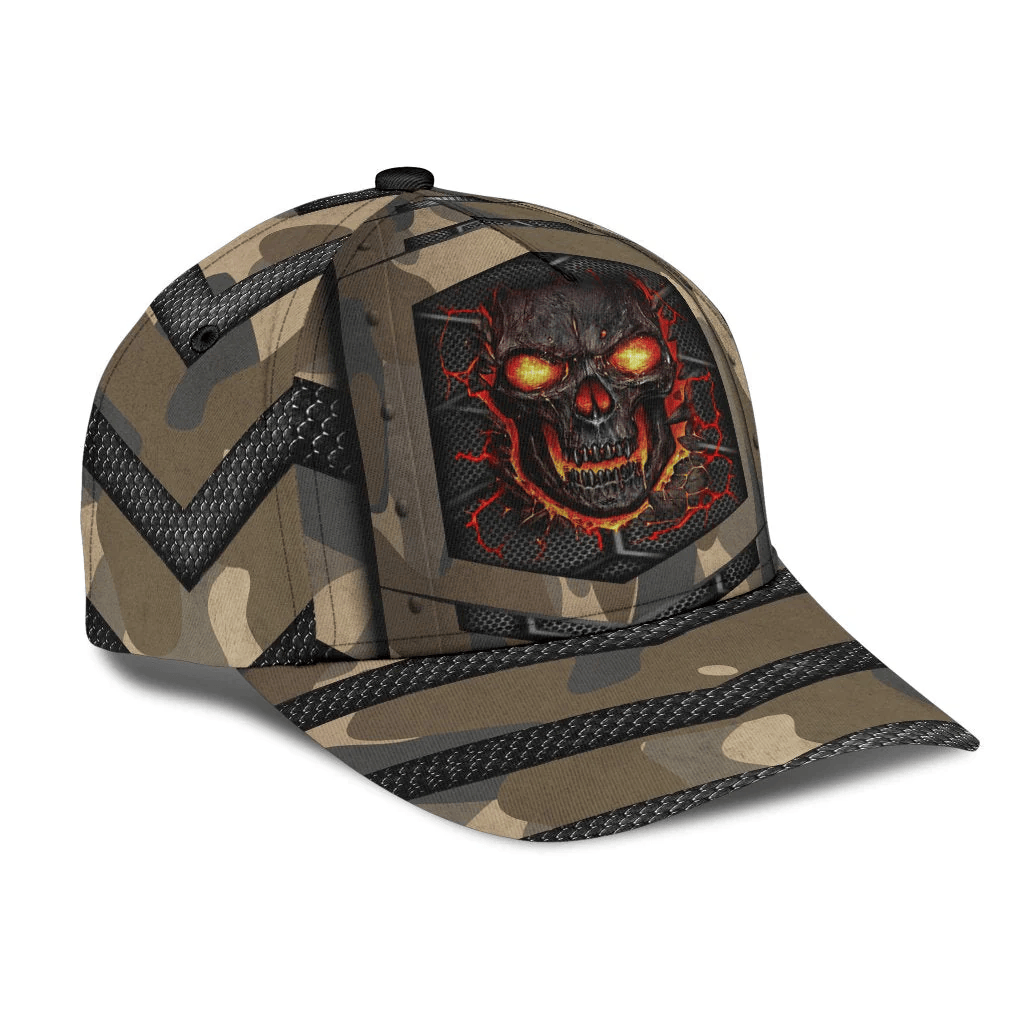 Adeenyc Skull Cap Camo Pattern For Him, Men Skull Cap, Baseball Cap Hat With Skull Trucker Hats Custom Hats Gifts For Men & Women