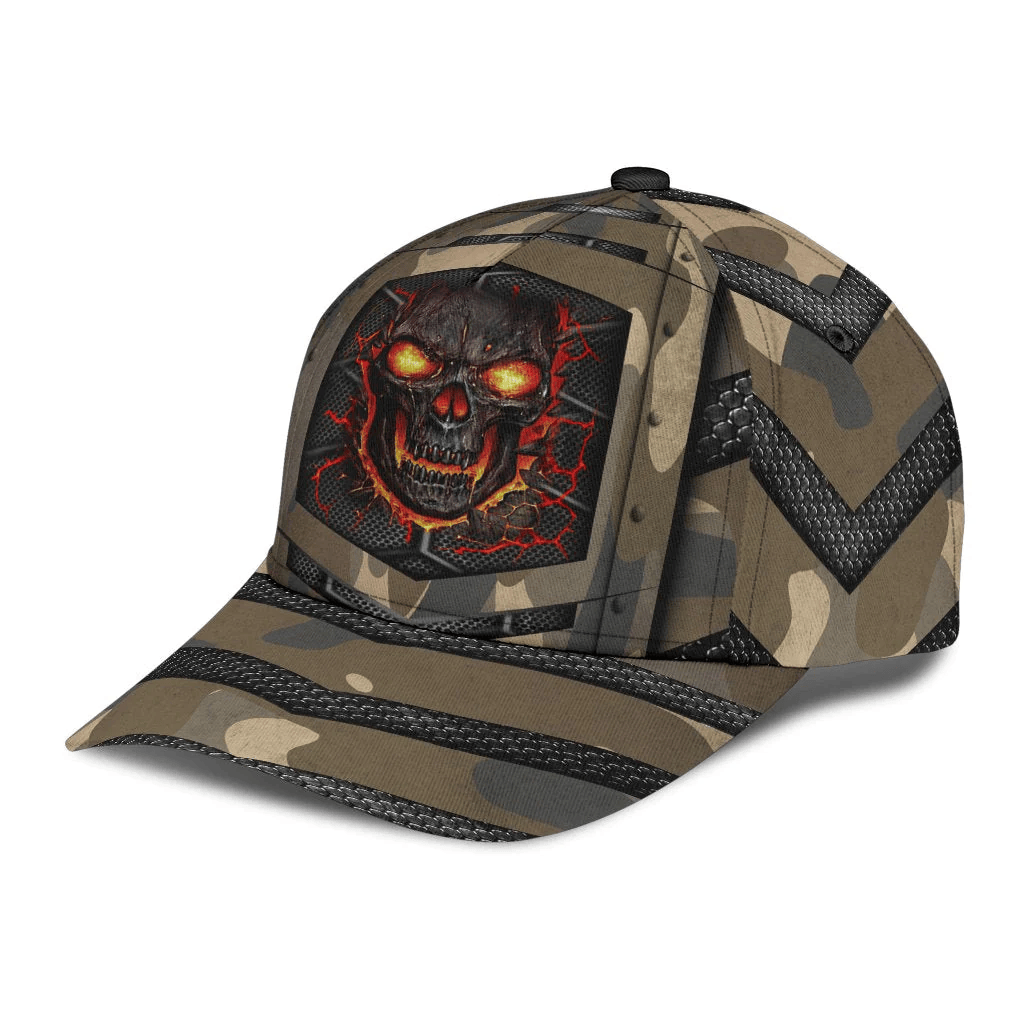 Adeenyc Skull Cap Camo Pattern For Him, Men Skull Cap, Baseball Cap Hat With Skull Trucker Hats Custom Hats Gifts For Men & Women