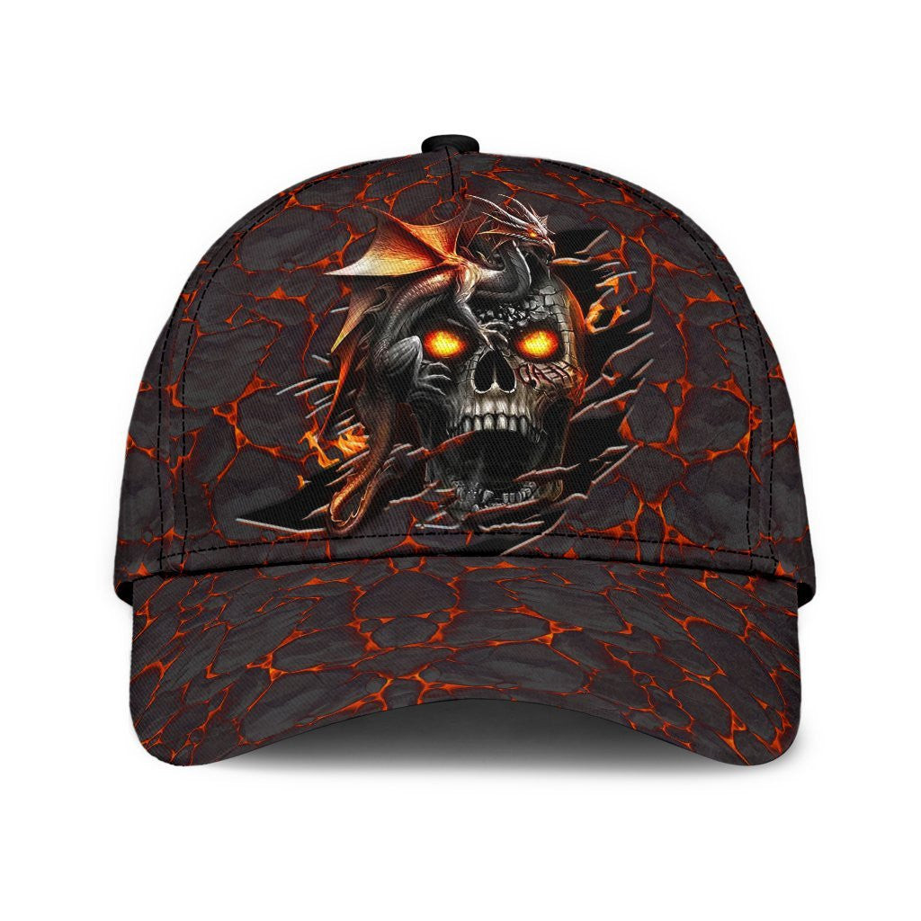 Adeenyc Skull Dragon Fire Classic Cap Trucker Hats Custom Hats Gifts For Men & Women