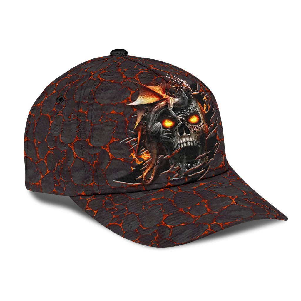 Adeenyc Skull Dragon Fire Classic Cap Trucker Hats Custom Hats Gifts For Men & Women