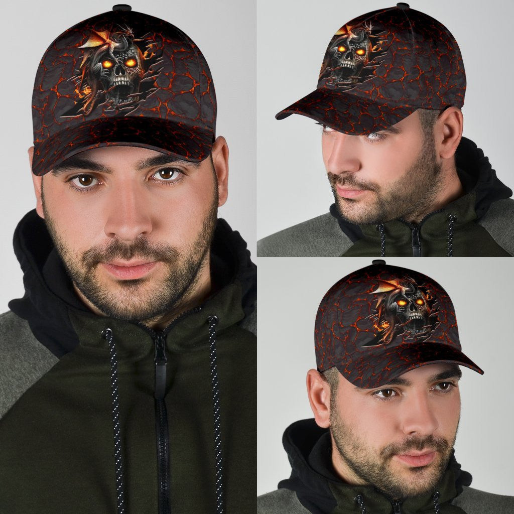 Adeenyc Skull Dragon Fire Classic Cap Trucker Hats Custom Hats Gifts For Men & Women